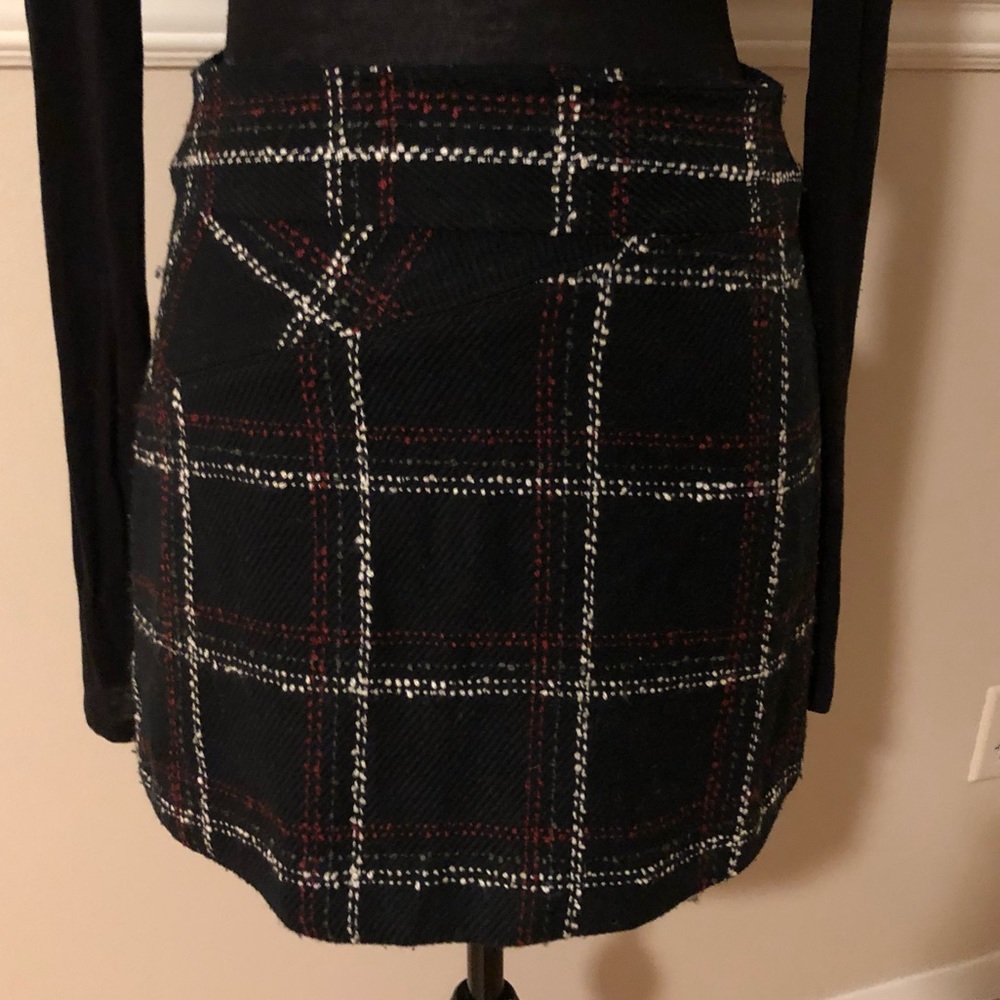 BCBGeneration Asymmetrical Plaid Mini Skirt